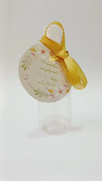 Lembrancinha Personalizada Garrafinha Tag Maternidade Floral