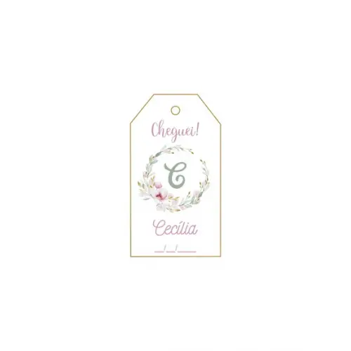 Tag Retangular Personalizada Maternidade Floral