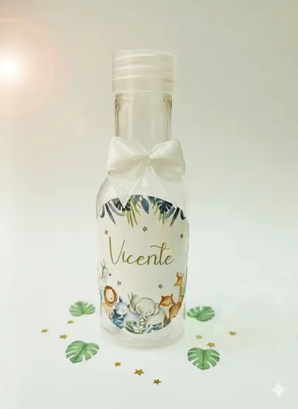 Lembrancinha Garrafinha Personalizada Safari Aquarela