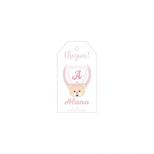Tag Retangular Personalizada Maternidade Ursinha