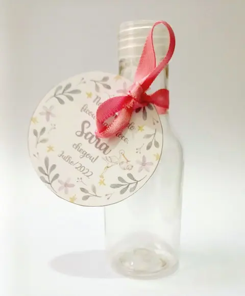 Garrafinha com Tag Personalizada Maternidade Floral
