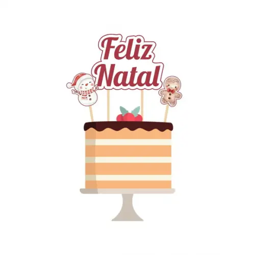 Topo de Bolo Personalizado Natal Aquarela