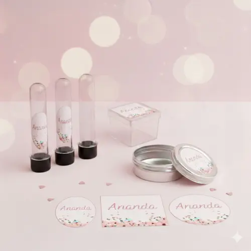 Kit Personalizados Latinha, Tubete, Caixinha Jardim Rosa