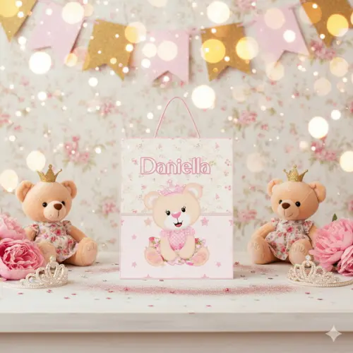 Sacolinha Personalizada Ursinha Princesa Lembrancinha Tam P