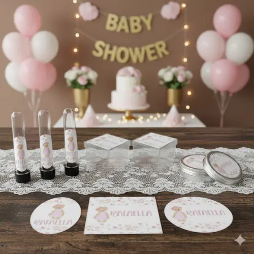 Kit Personalizado Latinha, Tubete, Caixinha Ursinha Floral