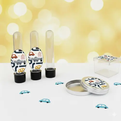 Kit Personalizado Latinha, Tubete, Caixinha Carrinhos