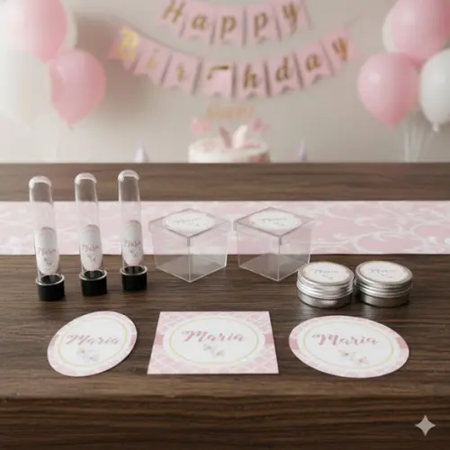 Kit Personalizado Latinha, Tubete, Caixa Acrílica Borboletas