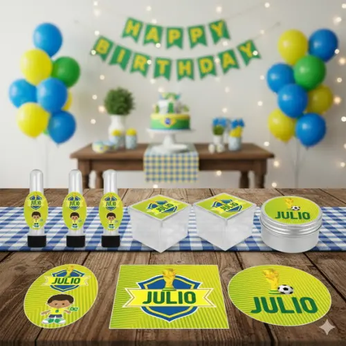 Kit Personalizado Latinha, Tubete, Caixa Acrílica Futebol