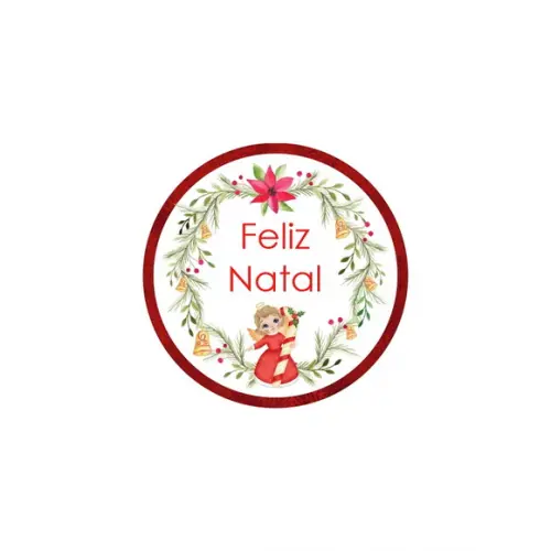Tag Redonda Personalizada Feliz Natal