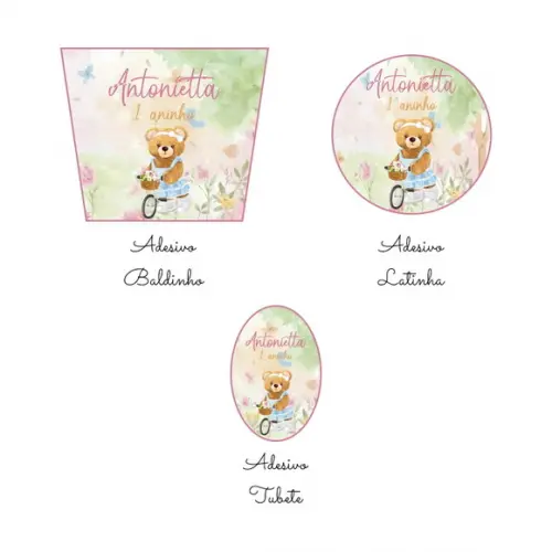 Kit Rótulos Personalizados Aniversário Jardim Ursinha