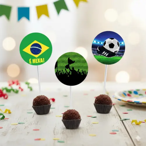 Topper para Docinho Personalizado Futebol