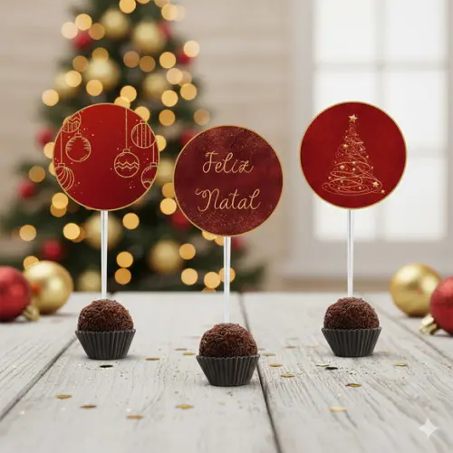 Topper para Docinho Personalizado Natal
