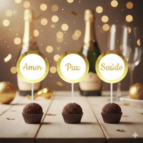 Topper para Docinho Personalizado Ano Novo