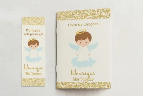 Livro de Orações Personalizado Batizado Menino