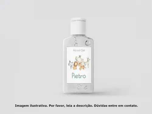 Rótulo Personalizado Frasco Álcool Gel Safari Minimalista
