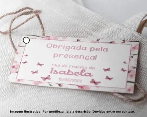 Tag Personalizada Chá de Fraldas Borboletas