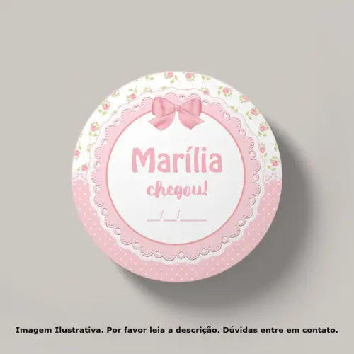 Tag Personalizada Maternidade Rosa Floral