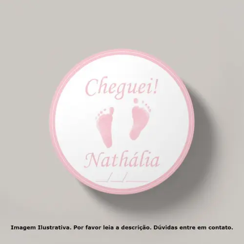 Tag Personalizada Redonda Pezinhos Rosa
