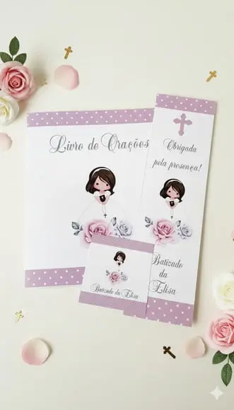 Livro de Orações Personalizado Batizado Menina