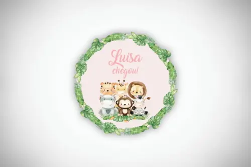 Tag Personalizada Maternidade Safari Baby Rosa