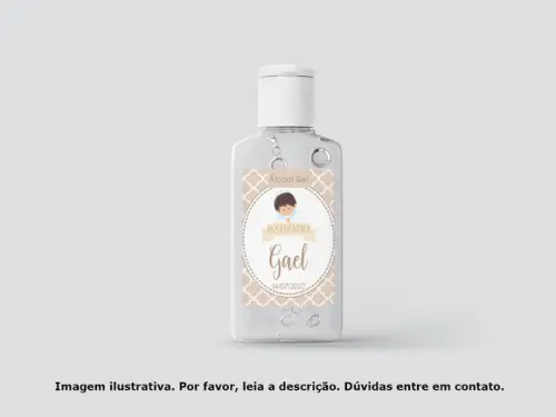 Adesivo Frasco Batizado Bege (20 Unidades)