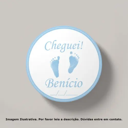 Tag Personalizada Redonda Pezinhos Azul