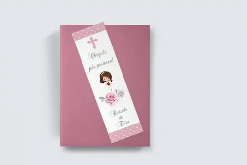 Marcador Página Personalizado Batizado Menina