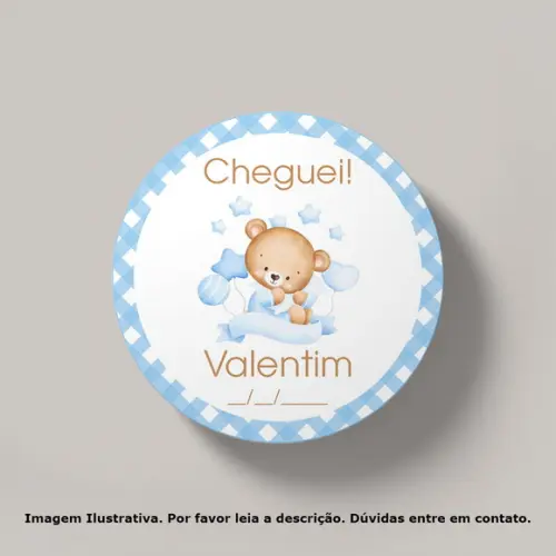 Tag Personalizada Maternidade Ursinho Aquarela