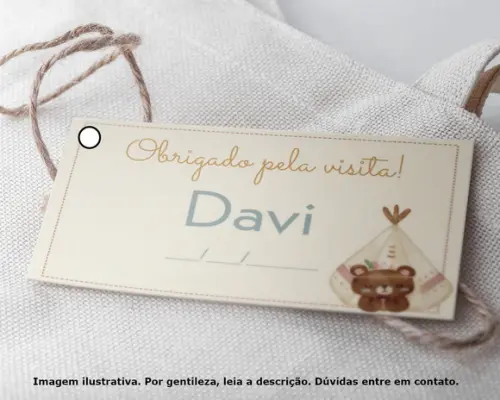 Tag Personalizada Ursinho Boho