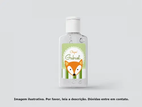 Adesivo Personalizado Frasco Álcool Raposa