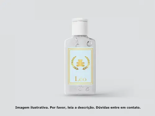 Rótulo Personalizado Frasco Álcool Ursinho Azul e Dourado