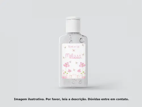 Rótulo Personalizado Frasco Álcool Jardim Floral