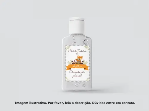 Rótulo Personalizado Frasco Álcool Raposa