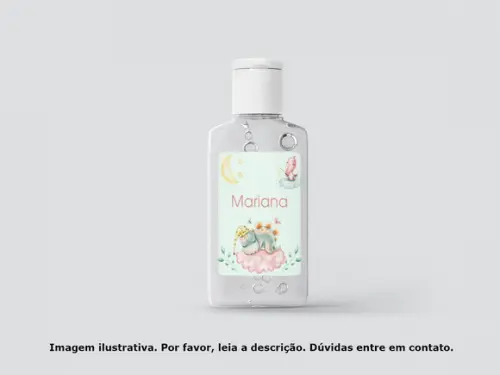 Rótulo Personalizado Frasco Álcool Dinossauro Rosa