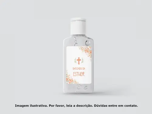 Adesivo Personalizado Frasco Batizado Rosa