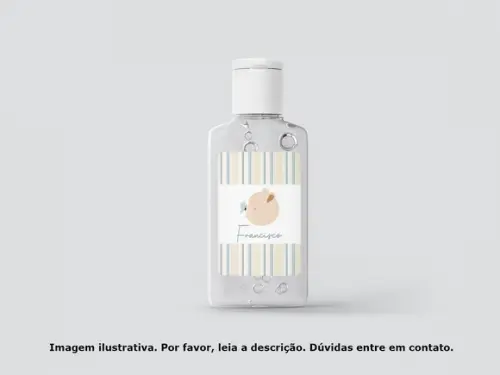 Adesivo Personalizado Frasco Álcool Ursinho e Borboleta