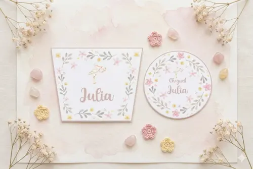 Rótulo Personalizado Álcool Gel e Tag Cegonha