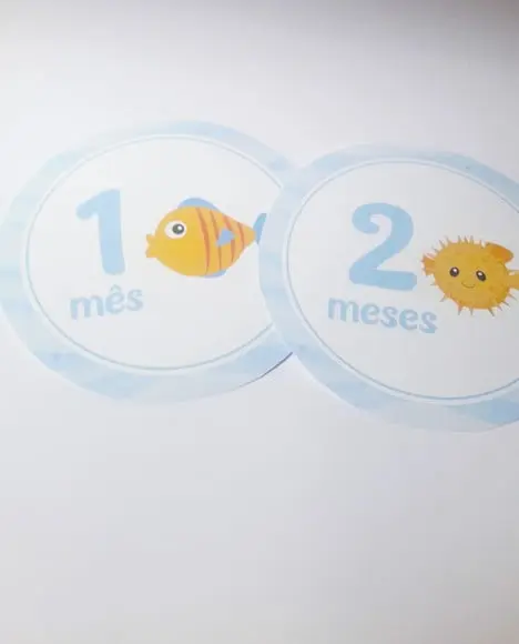 Kit Adesivo Personalizado Mesversário Fundo do Mar