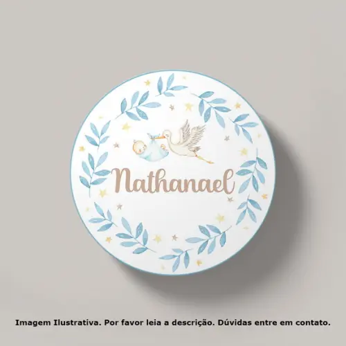 Tag Personalizada Cegonha Azul