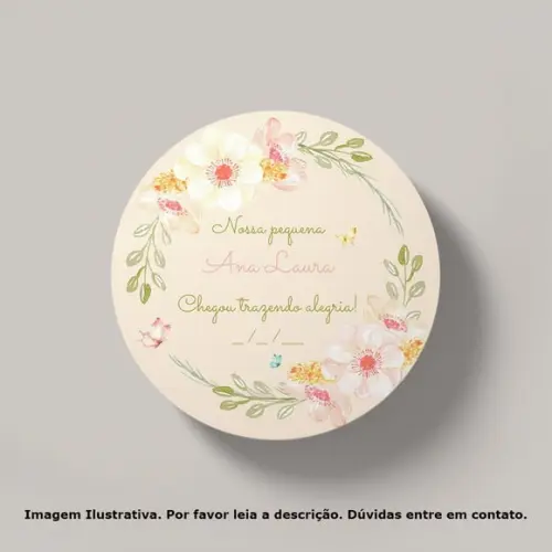 Tag Personalizada Maternidade Flores