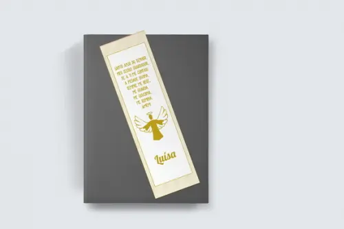 Marcador Página Personalizado Batizado Dourado