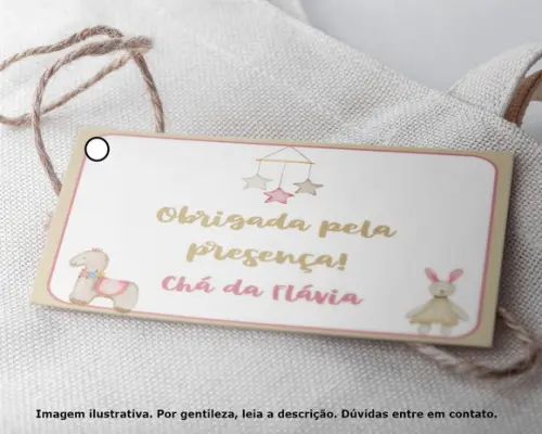 Tag Agradecimento Chá de Bebê Menina Personalizada