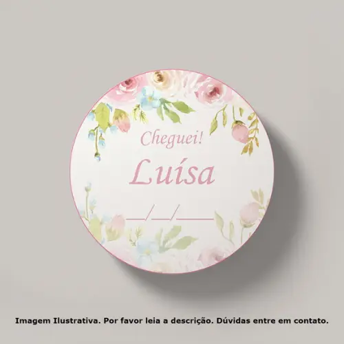 Tag Personalizada Maternidade Floral Rosa
