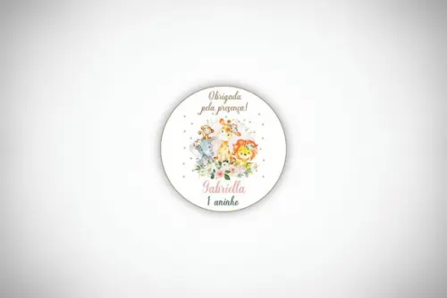 Tag Personalizada Safari Rosa Aquarela