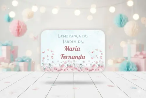 Adesivo Personalizado Marmita Jardim Encantado Aniversário