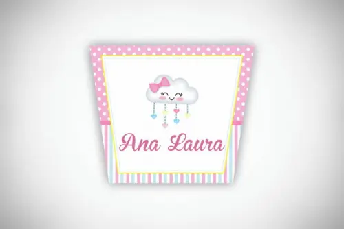 Adesivo Personalizado Balde Pipoca Chuva de Amor