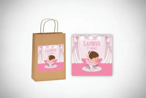 Adesivo Personalizado Sacolinha Bailarina