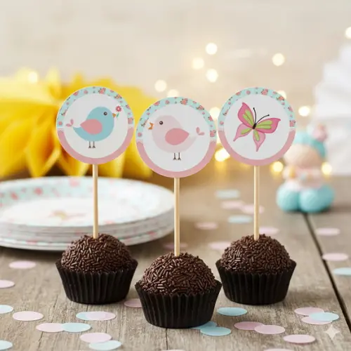 Topper para Docinho Personalizado Jardim Encantado