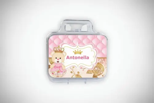 Adesivo Personalizado Maletinha Ursinha Princesa