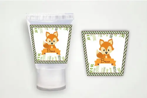 Etiqueta Personalizada Bisnaga Álcool Gel Raposinha